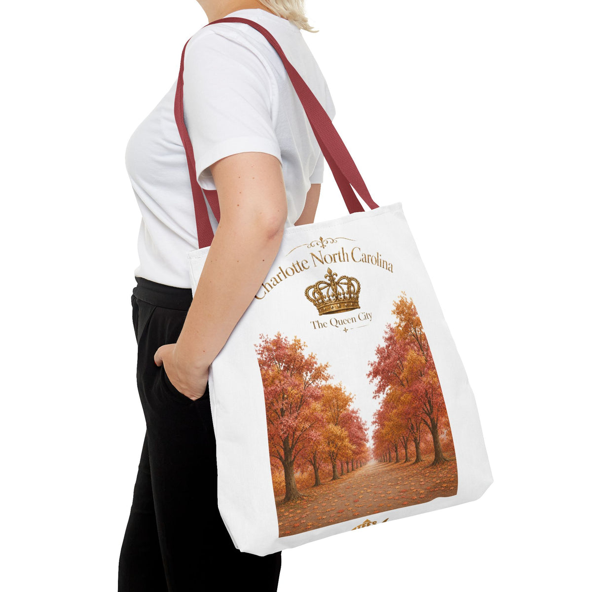 Charlotte North Carolina Autumn Tote Bag — 'The Queen City' Fall Tree Design