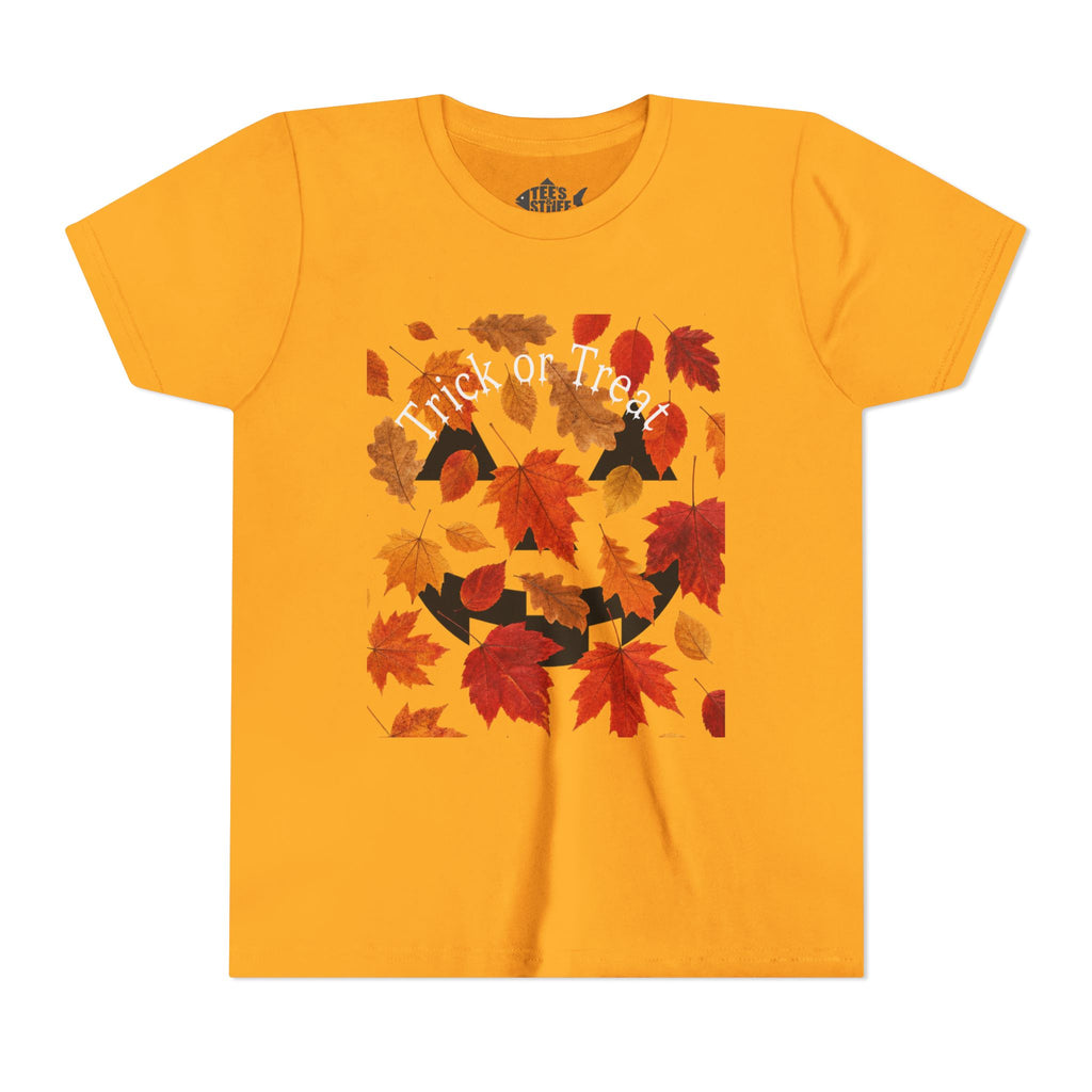 Youth Autumn Falling Leaves Short Sleeve Tee