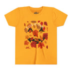 Youth Autumn Falling Leaves Short Sleeve Tee
