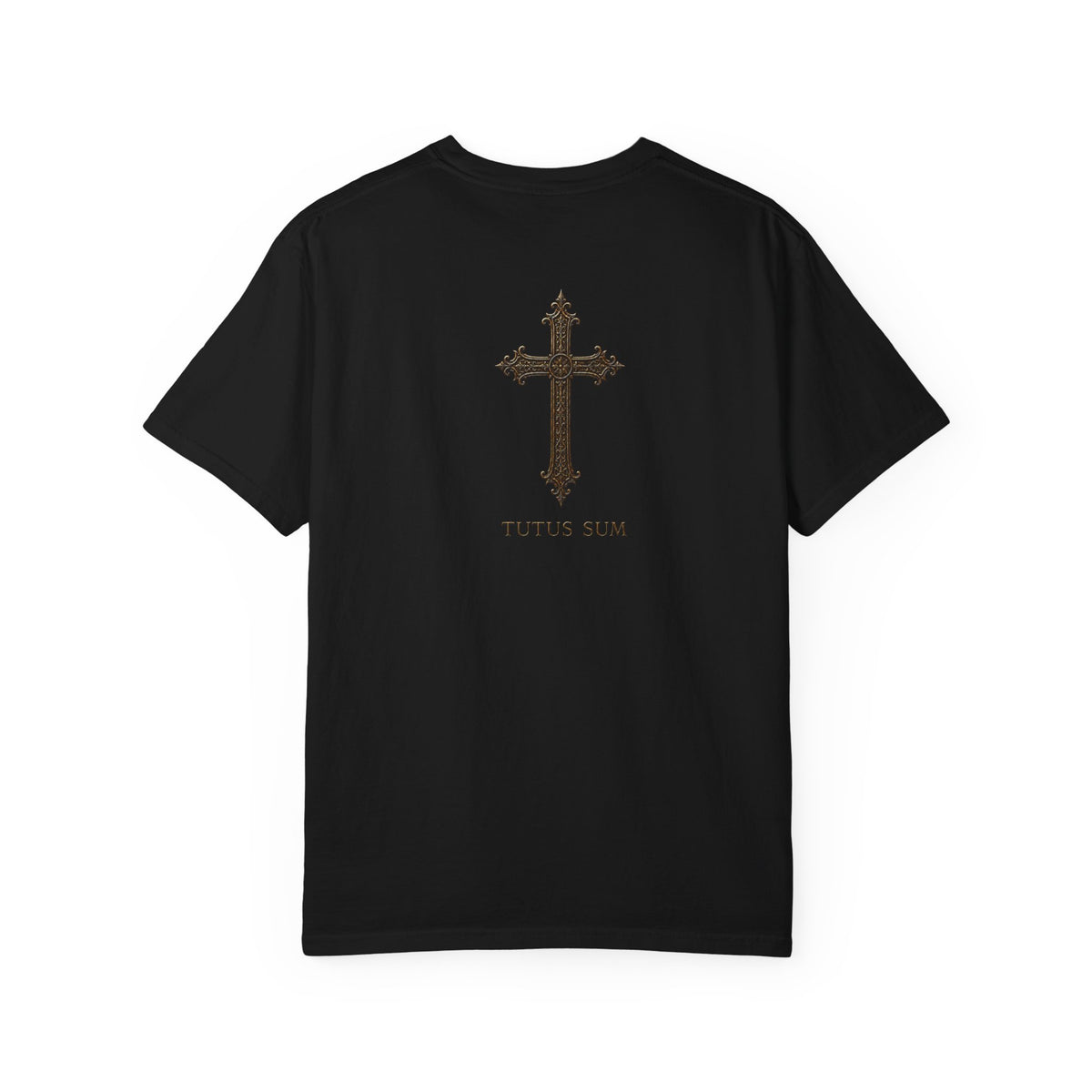 Guardian Angel -Faith- Graphic T‑Shirt — 'Tutus Sum' Cross Tee