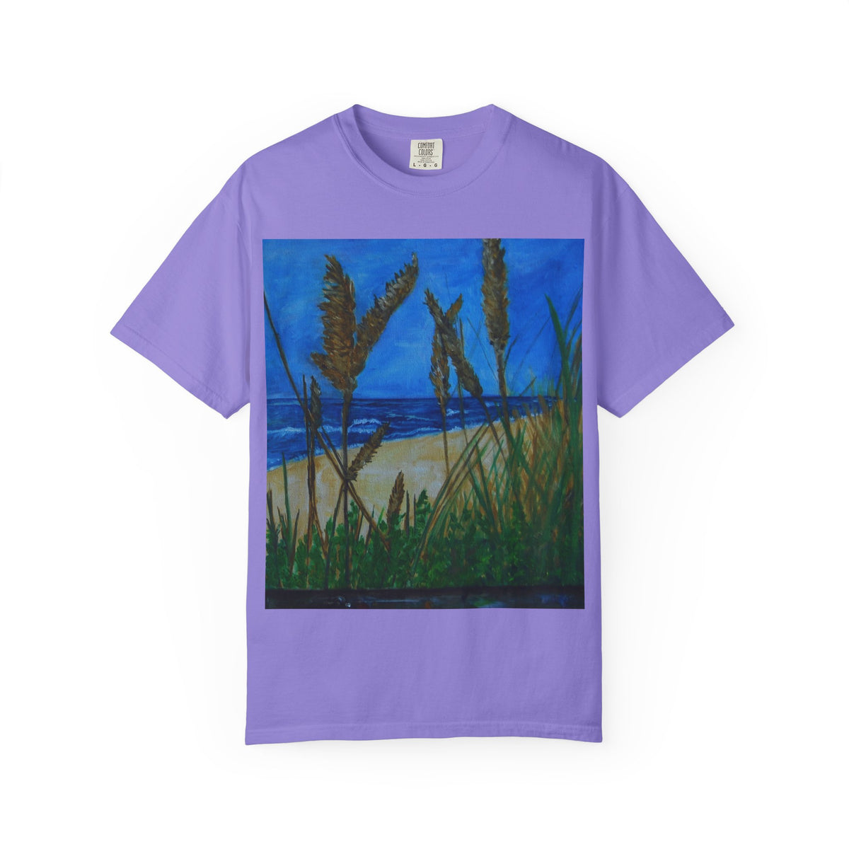 Beach Dune Art T-Shirt — Coastal Sea Oats Graphic Tee Original art by Doulton