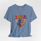 Love Heart Graphic Tee — Retro Psychedelic 'Love' Design