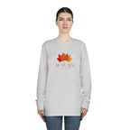 Autumn Leaves Long Sleeve Tee — 'AUTUMN' Maple Graphic Cozy Fall Shirt