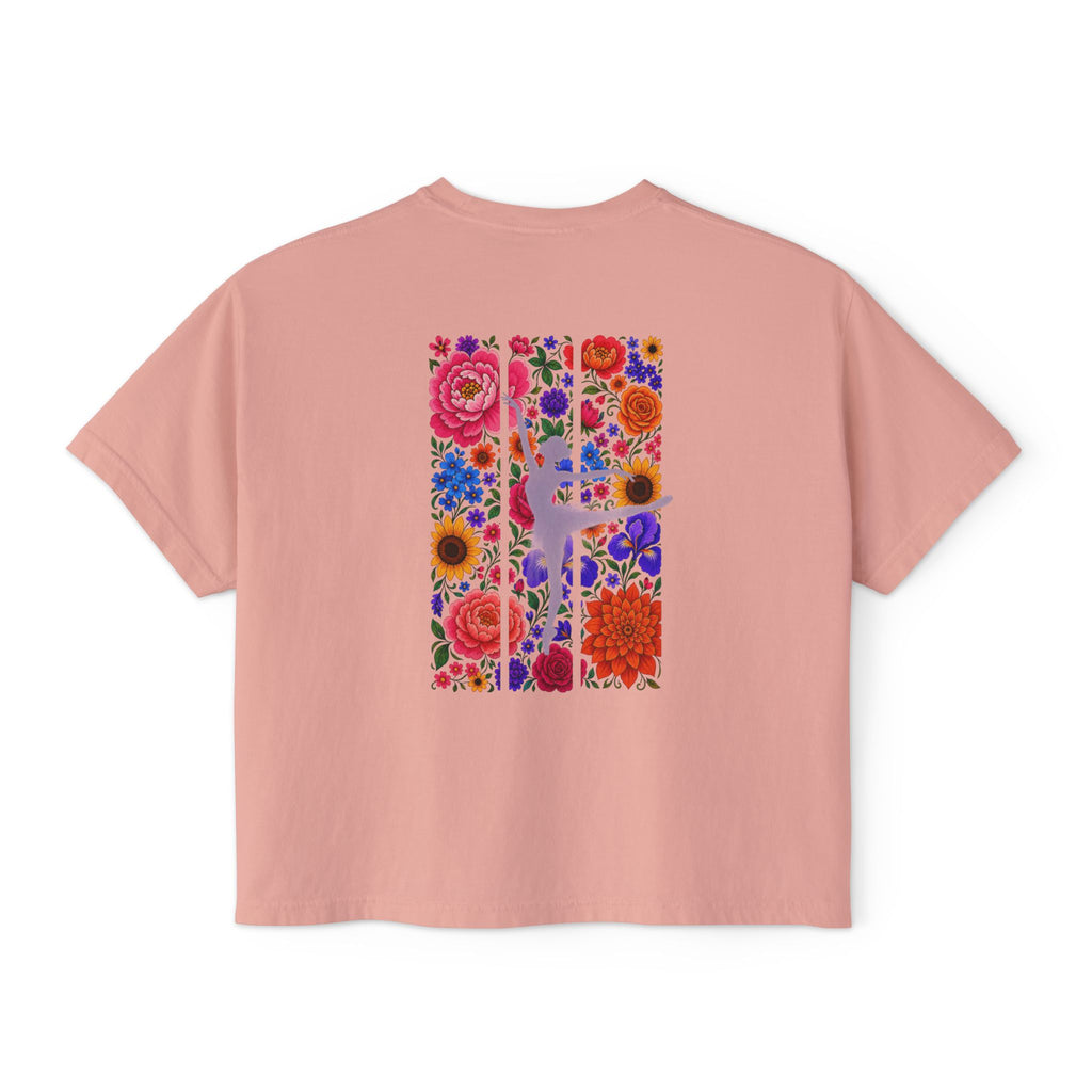 Floral Ballet Dancer Tee | Boxy Crop Shirt