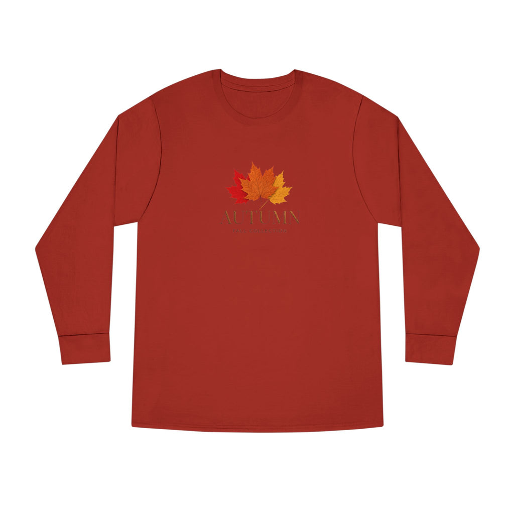 Autumn Leaves Long Sleeve Tee — 'AUTUMN' Maple Graphic Cozy Fall Shirt