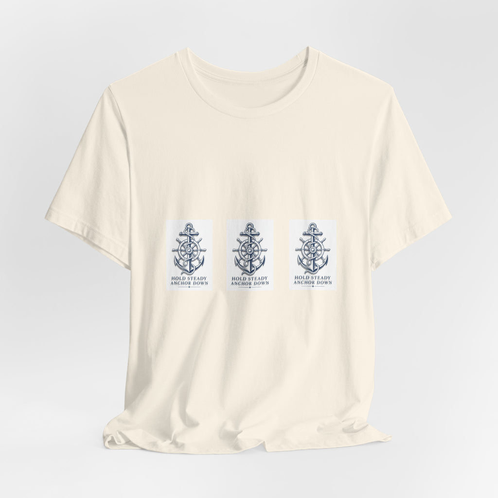 Nautical Anchor Trio T-Shirt — Vintage Navy Boat Crew Graphic Tee