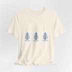 Nautical Anchor Trio T-Shirt — Vintage Navy Boat Crew Graphic Tee