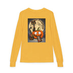 Kids' Halloween Long Sleeve Tee — 'Trick or Treat' Black Cat & Pumpkin Design