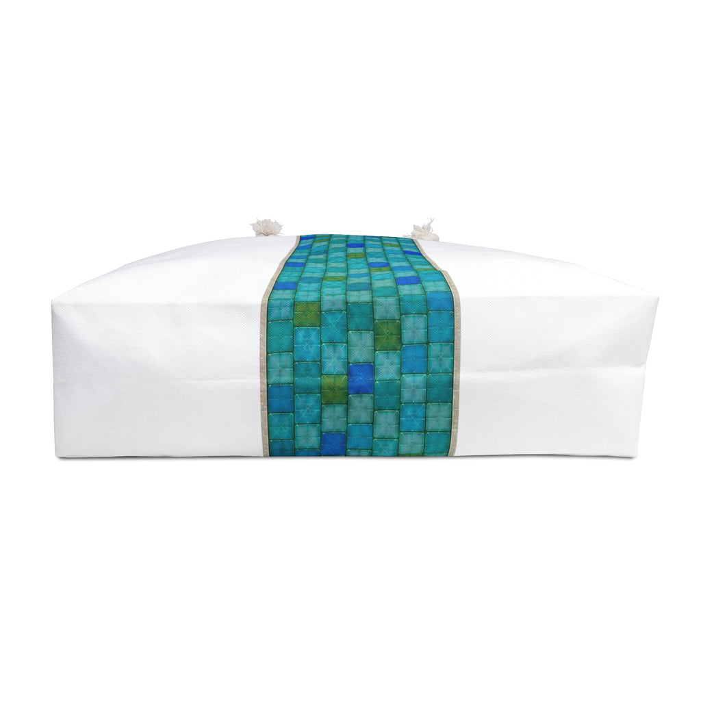 Blue Mosaic Weekender Bag – Nautical Tile Travel Tote