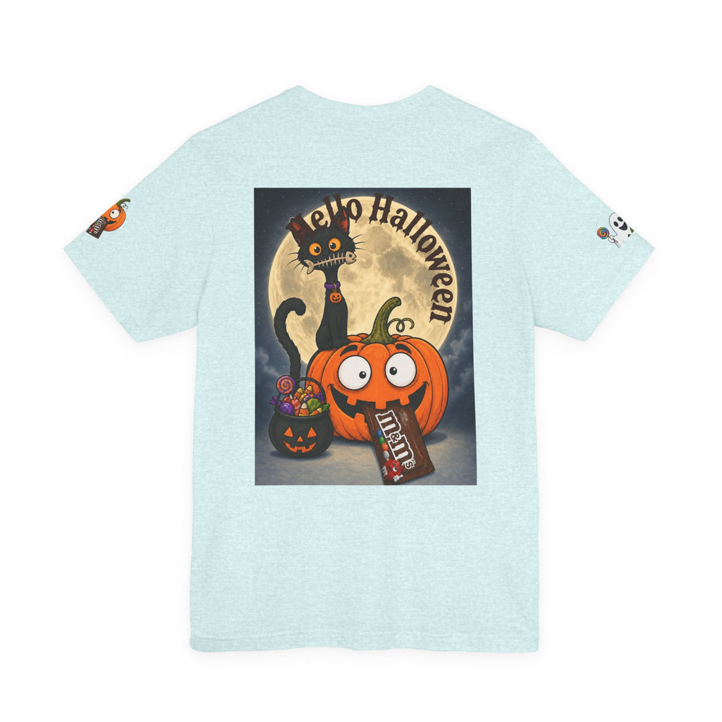 Halloween Cat & Pumpkin Tee — "Trick or Treat" Graphic T-Shirt