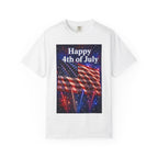 4th of July Flag T-Shirt — "Happy 4th of July" Front & America Flag Back