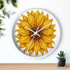 Sunflower Wall Clock — Bright Floral Home Decor Timepiece