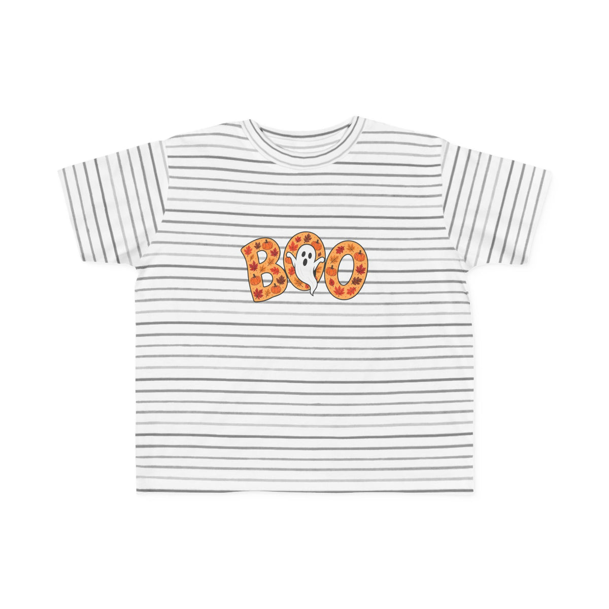 Toddler Tee - 'Boo' Ghost Halloween Striped Shirt