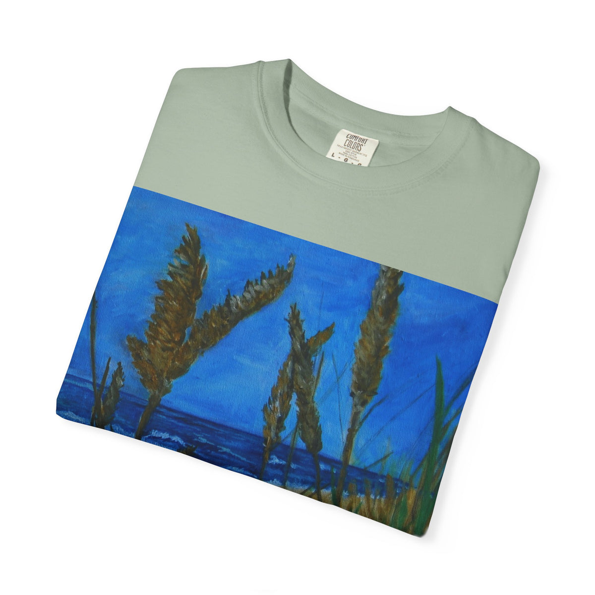 Beach Dune Art T-Shirt — Coastal Sea Oats Graphic Tee Original art by Doulton