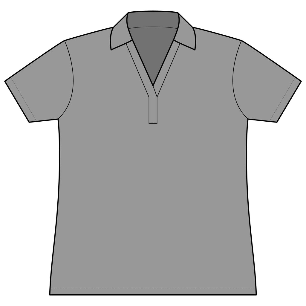 Tees & Stuff Women's Performance Polo — Small Back Fish Logo