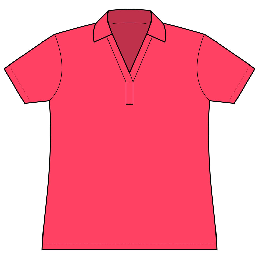 Tees & Stuff Women's Performance Polo — Small Back Fish Logo
