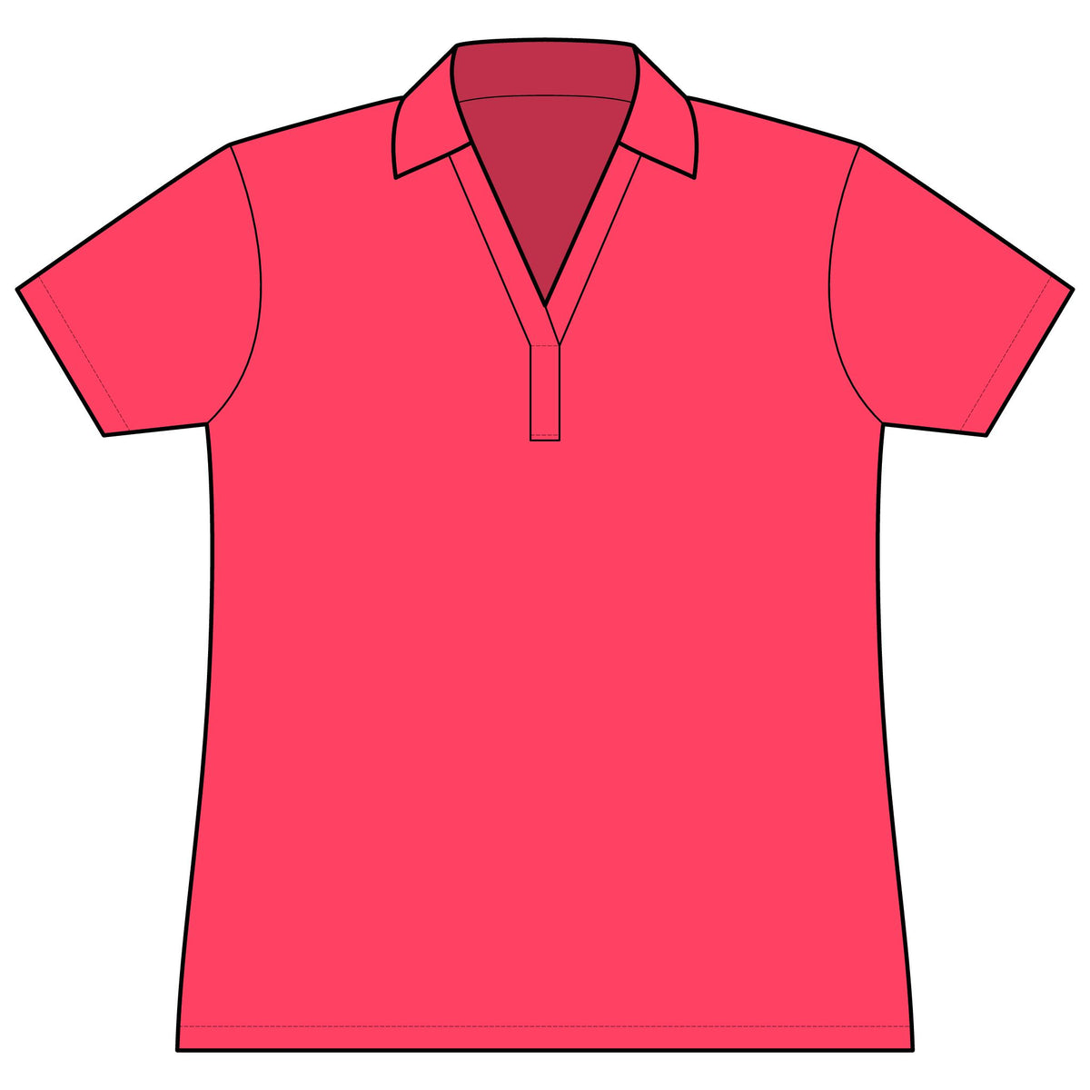 Tees & Stuff Women's Performance Polo — Small Back Fish Logo