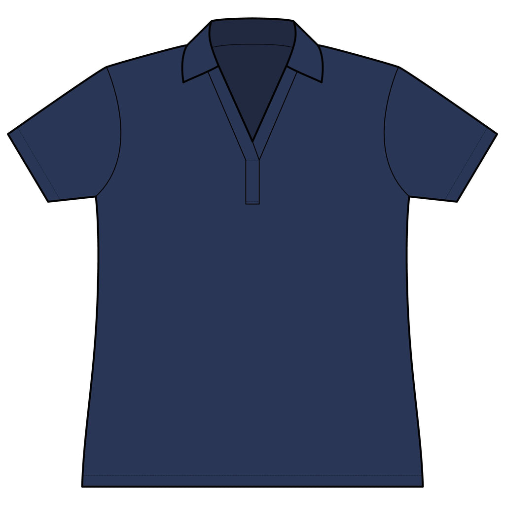 Tees & Stuff Women's Performance Polo — Small Back Fish Logo