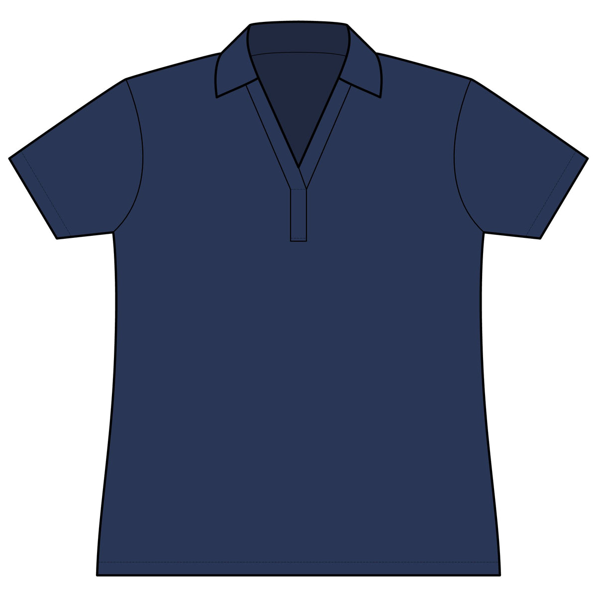 Tees & Stuff Women's Performance Polo — Small Back Fish Logo