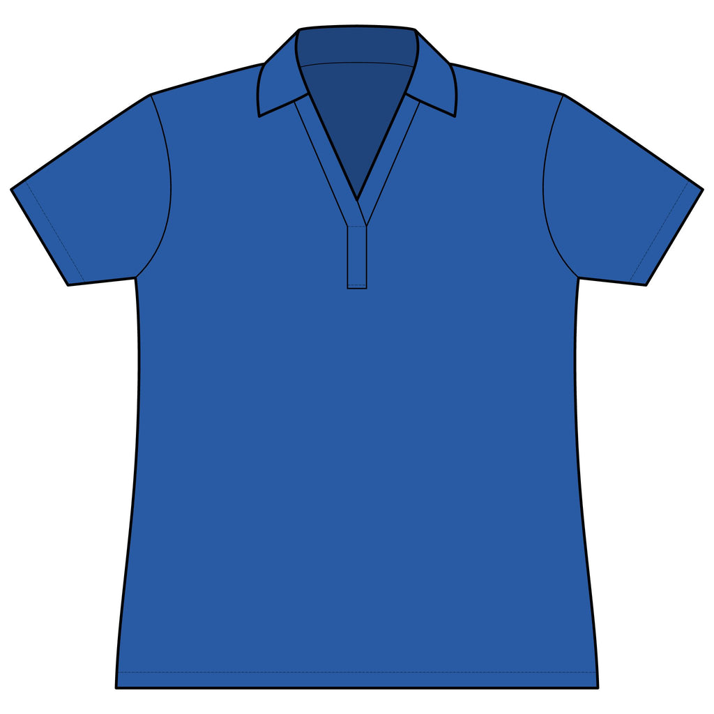 Tees & Stuff Women's Performance Polo — Small Back Fish Logo