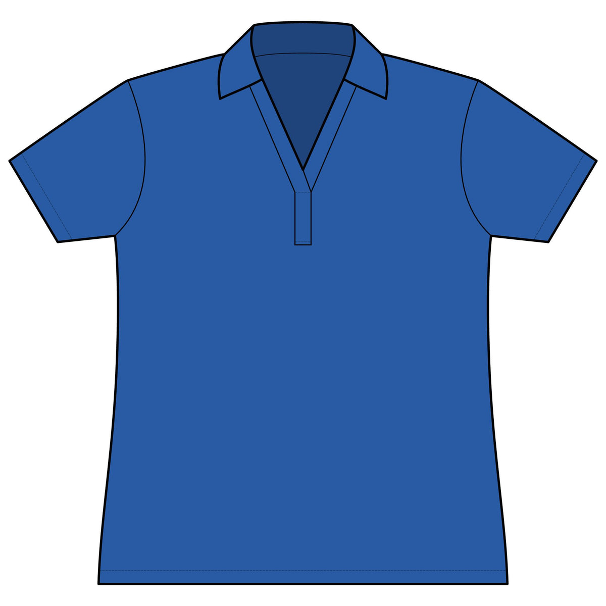 Tees & Stuff Women's Performance Polo — Small Back Fish Logo