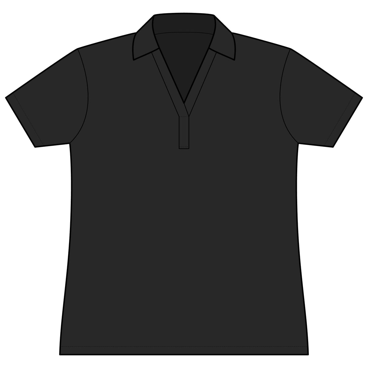 Tees & Stuff Women's Performance Polo — Small Back Fish Logo