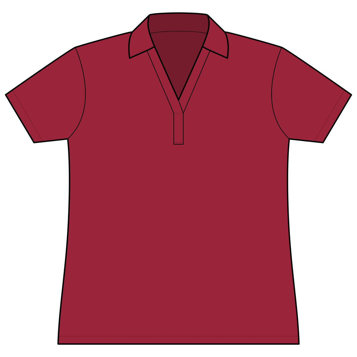 Tees & Stuff Women's Performance Polo — Small Back Fish Logo