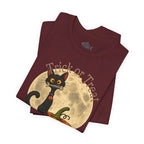Halloween Cat & Pumpkin Tee — "Trick or Treat" Graphic T-Shirt