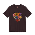 Love Heart Graphic Tee — Retro Psychedelic 'Love' Design