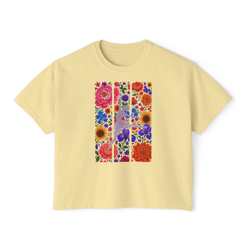 Floral Ballet Dancer Tee | Boxy Crop Shirt