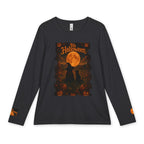 Women’s Halloween Long Sleeve Tee – “It’s Halloween” and “Hello Halloween” Witchy Moon Design