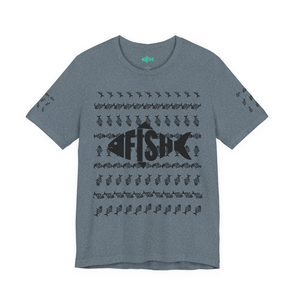 Fish Graphic Tee — 'FISH' Silhouette Fishing Shirt