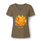 Orange Slice Splash T-Shirt | Citrus Fruit V-Neck Tee