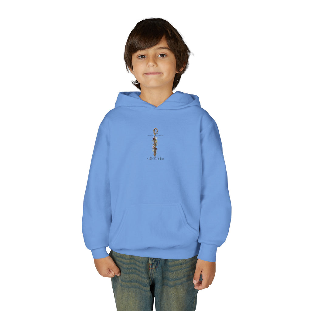 "The Lord Is My Shepherd" -Youth Heavy Blend Hooded Sweatshirt
