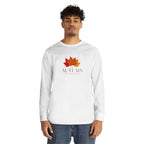 Autumn Leaves Long Sleeve Tee — 'AUTUMN' Maple Graphic Cozy Fall Shirt