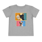 Toddler Cat Portrait Tee — Color Block Kittens Short Sleeve