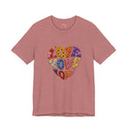 Love Heart Graphic Tee — Retro Psychedelic 'Love' Design