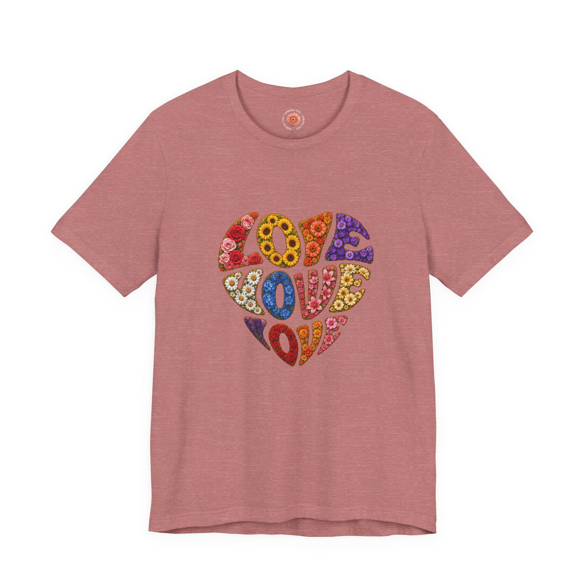 Love Heart Graphic Tee — Retro Psychedelic 'Love' Design