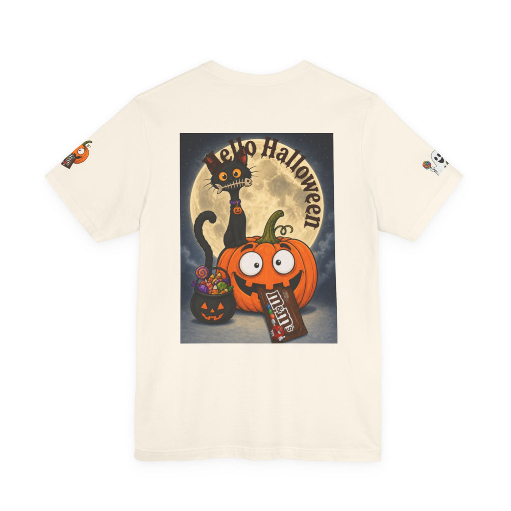 Halloween Cat & Pumpkin Tee — "Trick or Treat" Graphic T-Shirt