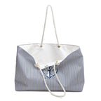 Nautical Anchor Weekender Bag – Striped Coastal Tote for Beach & Travel