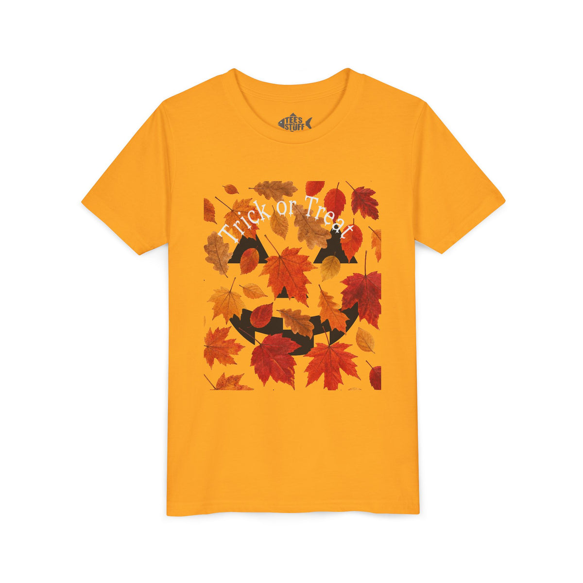 Youth Autumn Falling Leaves Short Sleeve Tee