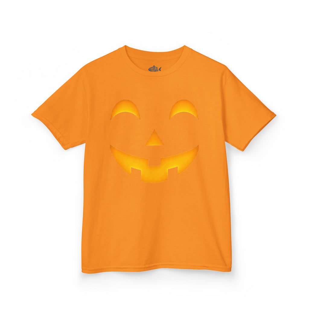 Kids Halloween Pumpkin Face Tee — Cute Jack-O'-Lantern T-Shirt for Children