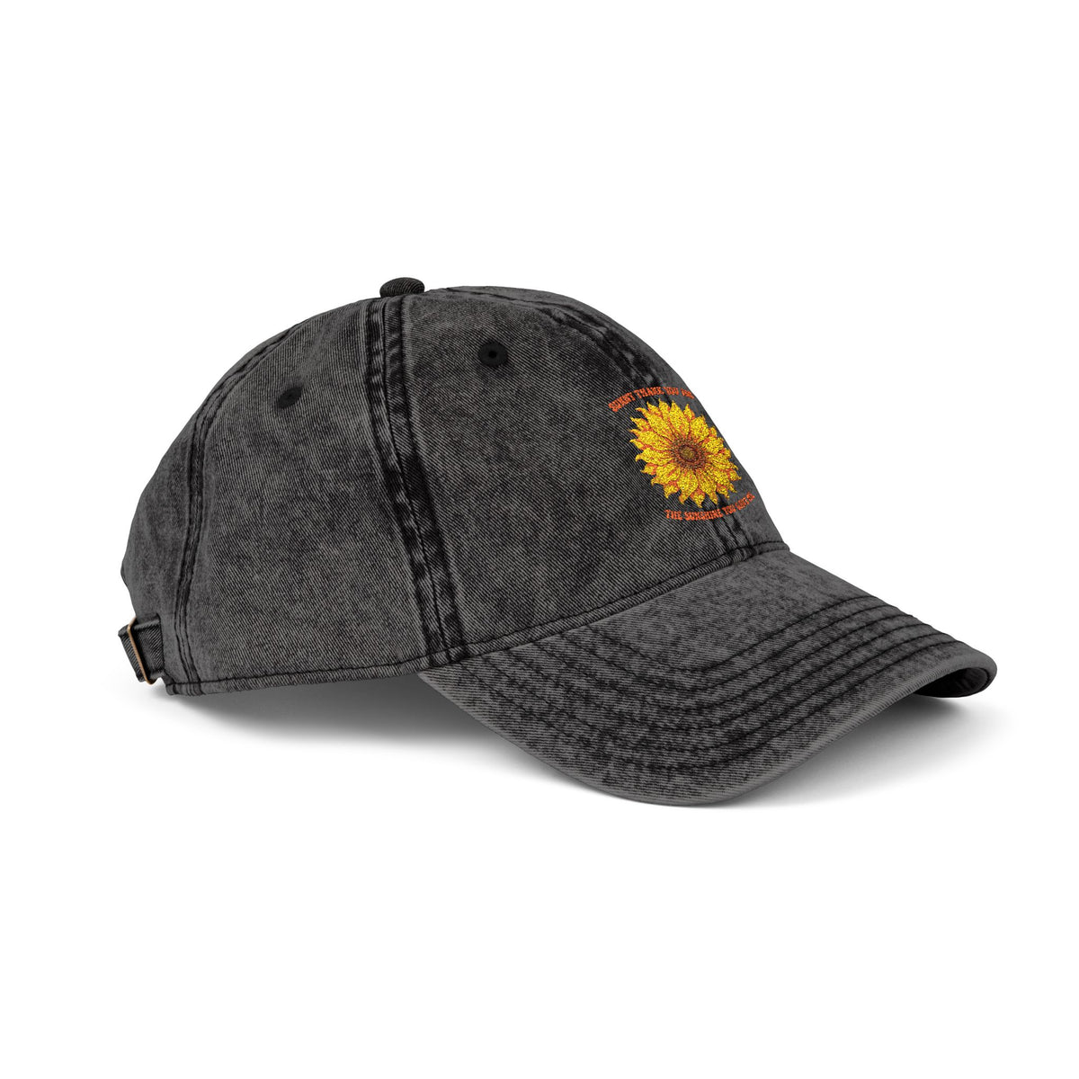 Sunflower Embroidered Vintage Cap