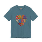 Love Heart Graphic Tee — Retro Psychedelic 'Love' Design