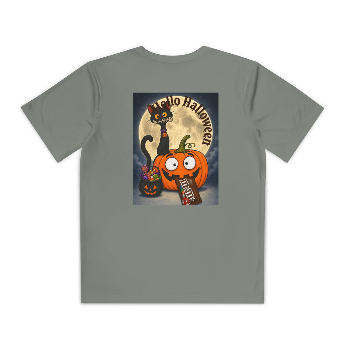Kids Halloween Trick or Treat T-Shirt — Cute Pumpkin, Ghost & Black Cat Design
