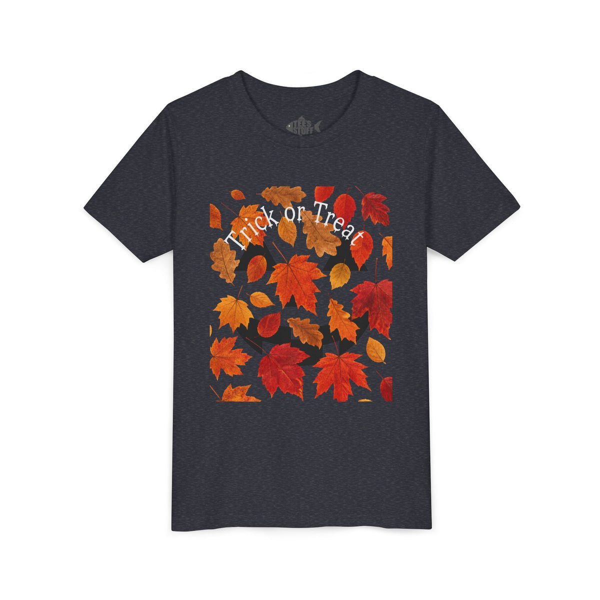 Youth Autumn Falling Leaves Short Sleeve Tee