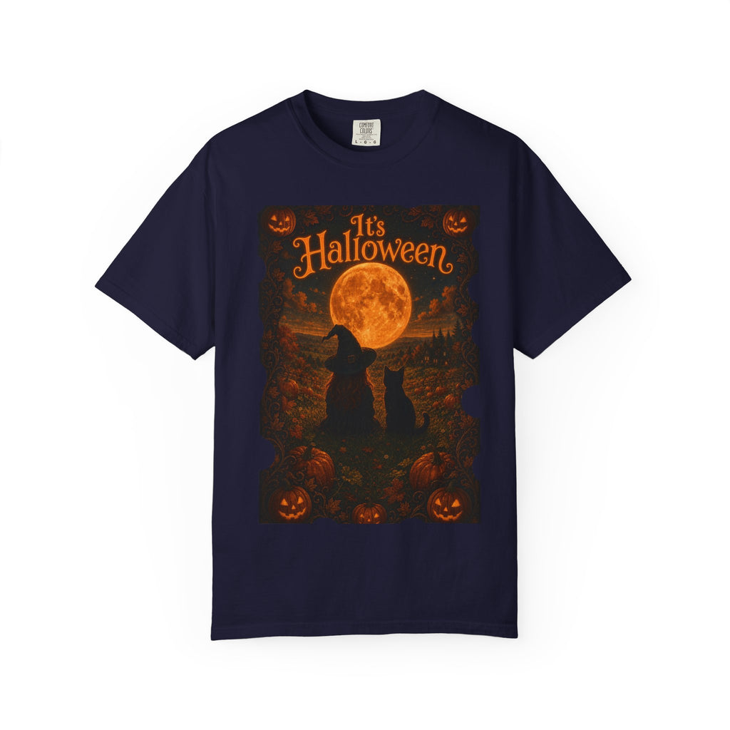 It's Halloween Vintage Moonlit Cat Halloween T-Shirt