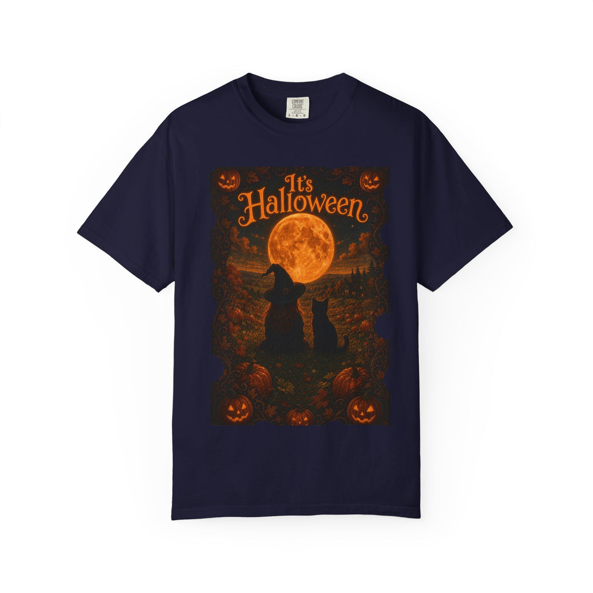 It's Halloween Vintage Moonlit Cat Halloween T-Shirt