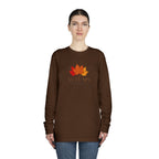 Autumn Leaves Long Sleeve Tee — 'AUTUMN' Maple Graphic Cozy Fall Shirt