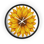 Sunflower Wall Clock — Bright Floral Home Decor Timepiece
